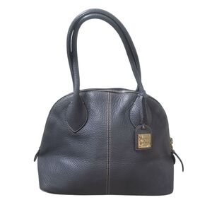 Vintage Dooney & Bourke Gray Leather Dome Satchel Bag
